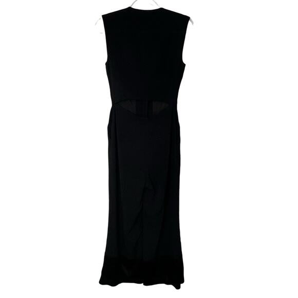Derek Lam 10 Crosby Size 2 Button Front Cropped Jumpsuit Black Crepe Wide Leg - Picture 13 of 16